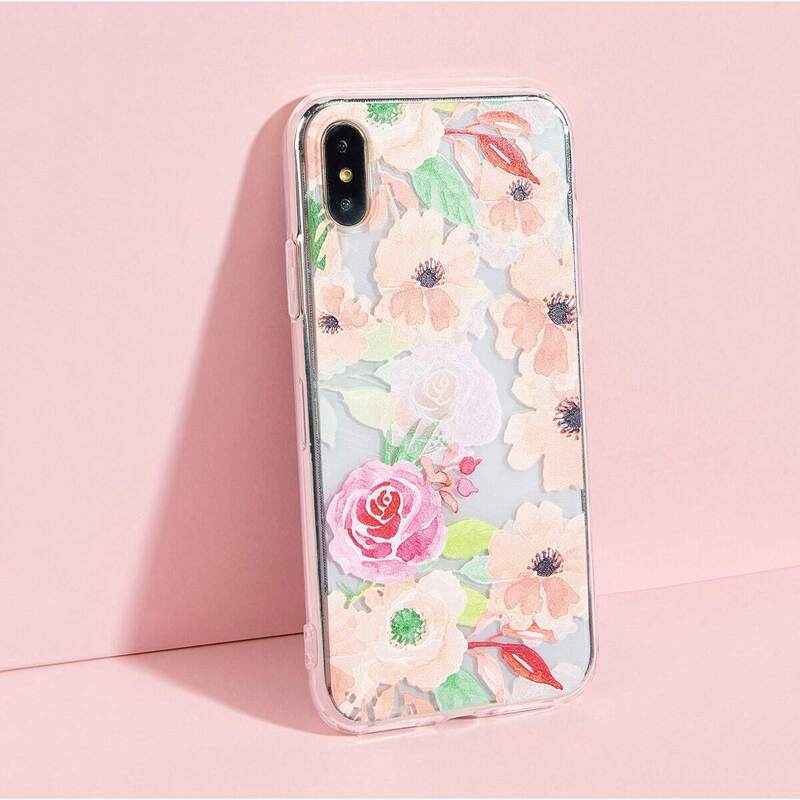 

Flower Print Clear iPhone Case
