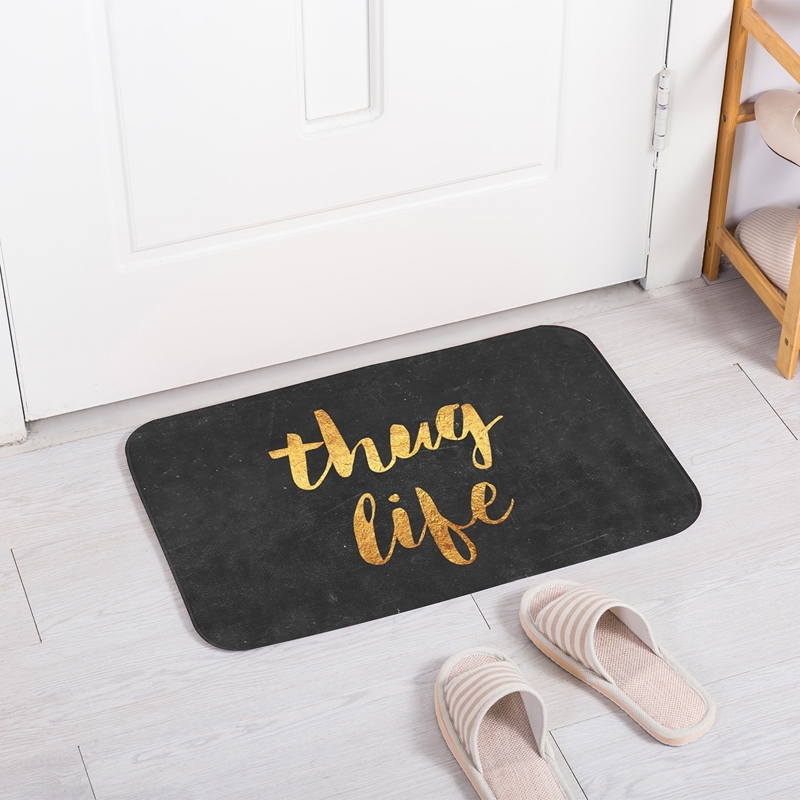

Slogan Print Floor Mat, Multicolor