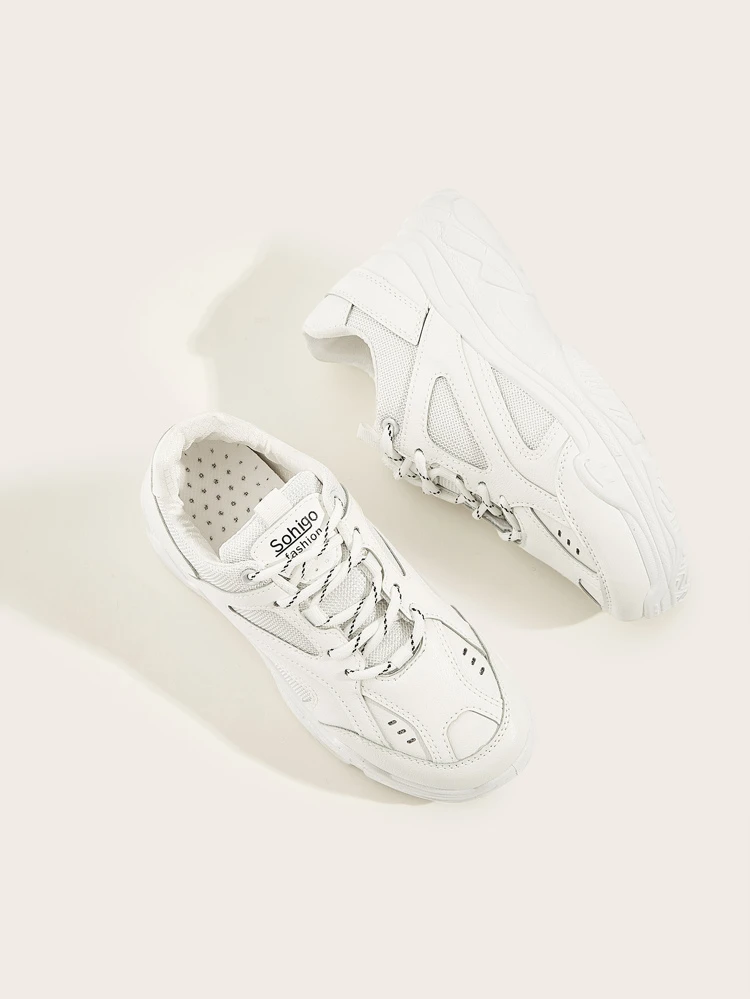shein lace up chunky sneakers