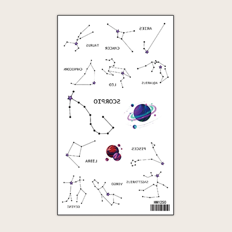 

Constellation Tattoo Sticker 1sheet, Multicolor