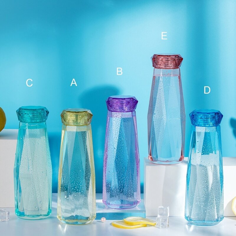 

Diamond Shaped Clear Water Bottle 1pc, Multicolor