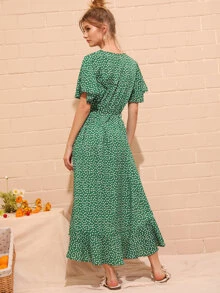 SHEIN VCAY 小碎花花卉印花包裹連衣裙