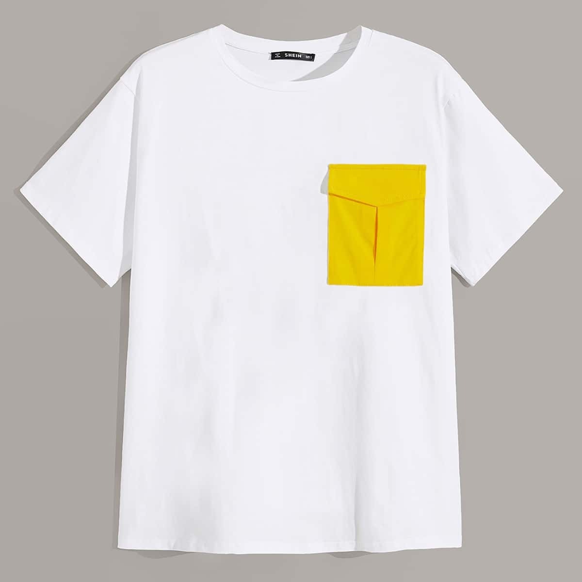 

Guys Flap Pocket Patched Tee, White