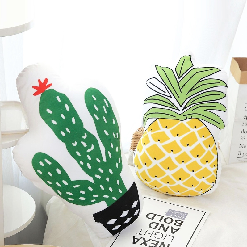 

Cactus & Pineapple Shaped Decorative Pillow 1pc, Multicolor