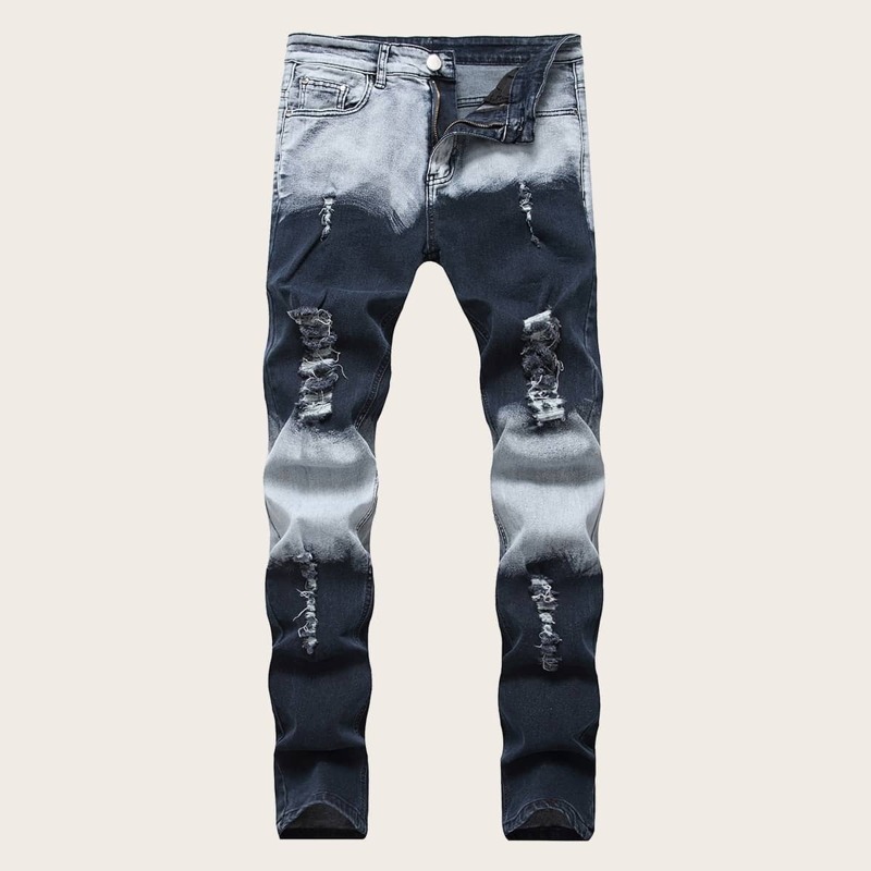 

Guys Cut And Sew Ripped Jeans, Multicolor