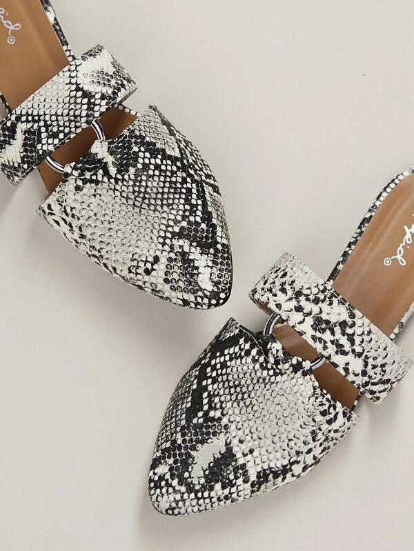 snakeskin mule slides
