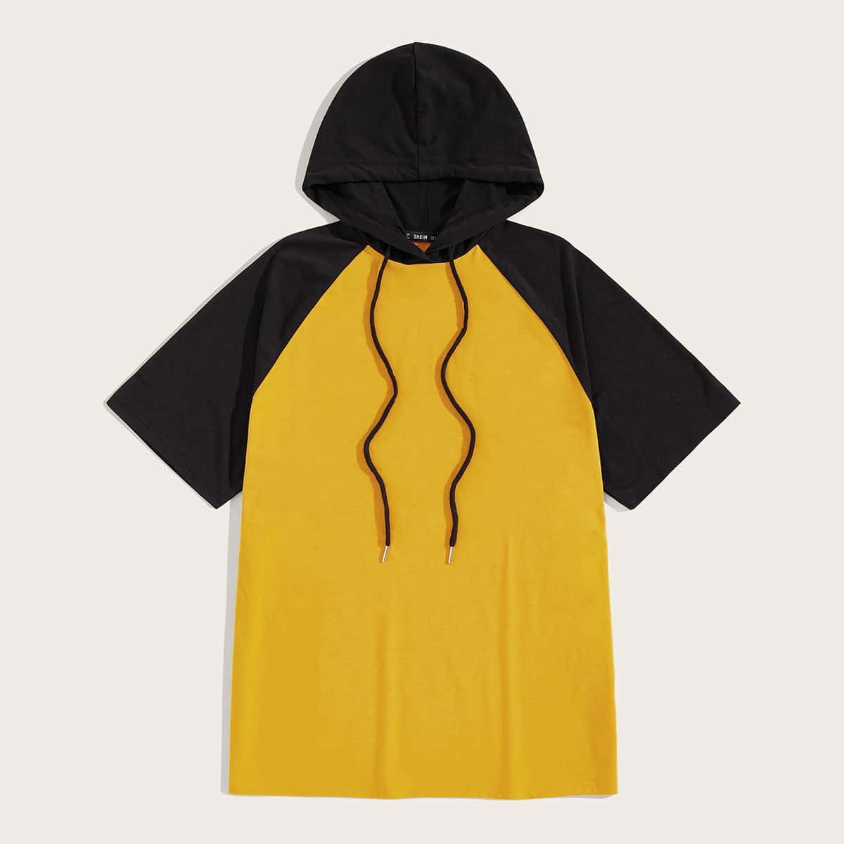 

Guys Contrast Raglan Sleeve Hooded Tee, Yellow
