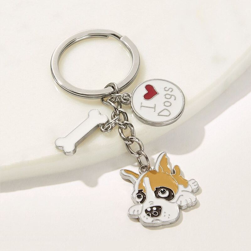 

Dog & Bone Pendant Keychain, Multicolor