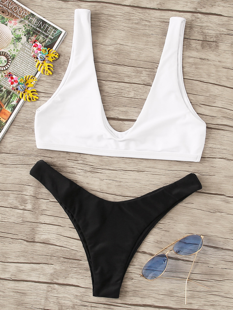 Bikini De Top Escote Alto V Set Cortado N8Pwyvnm0O