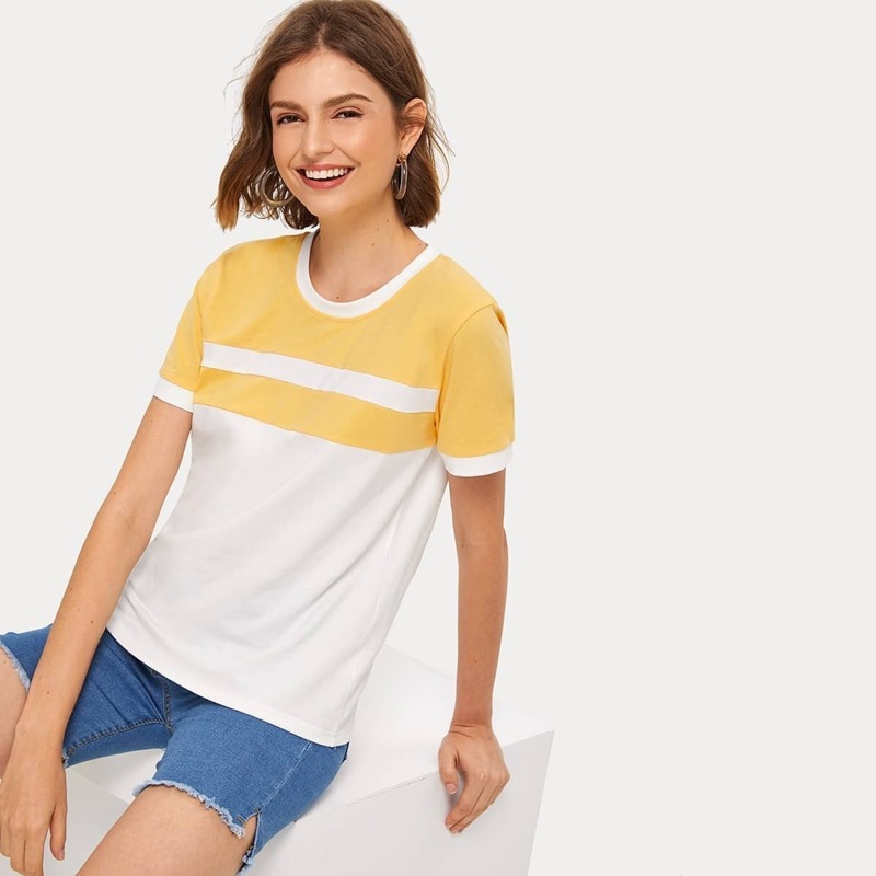 

Contrast Panel Ringer Tee, Multicolor