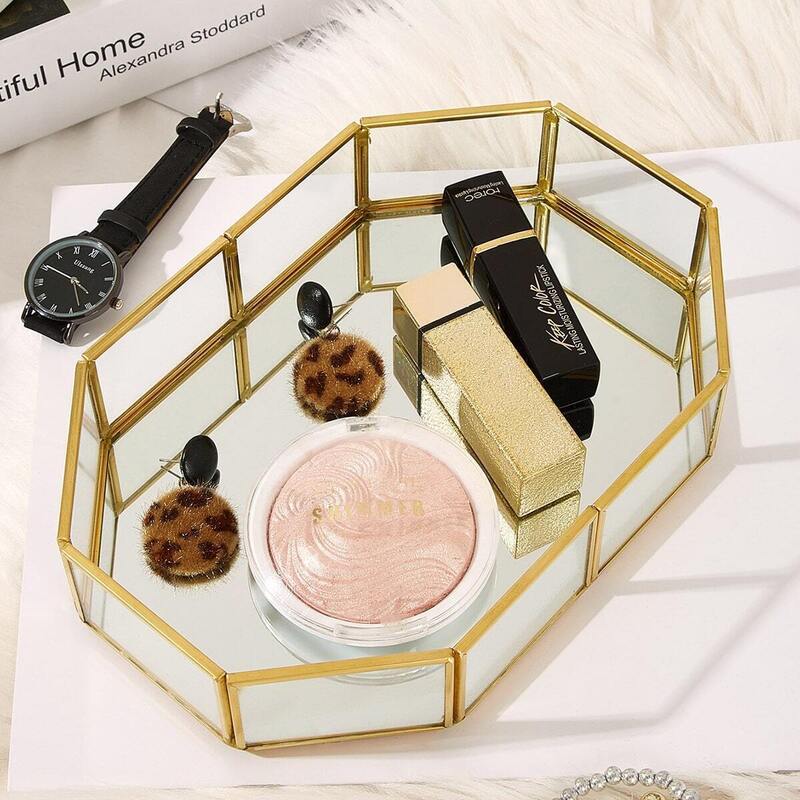 

Polygon Design Jewelry Storage Tray 1pc, Gold