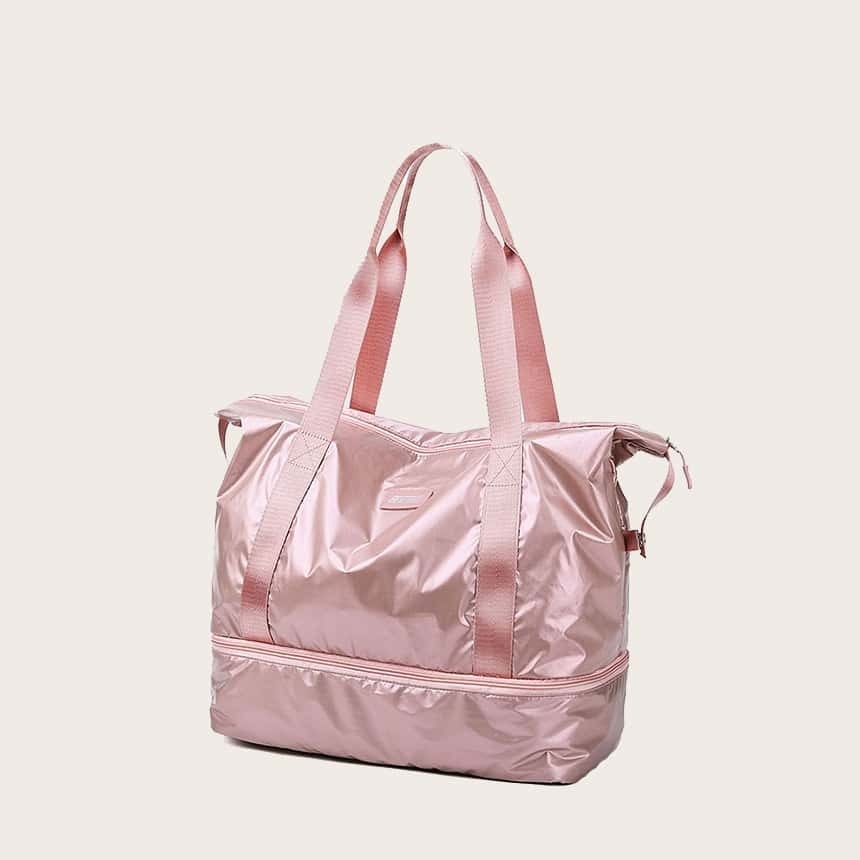 

Minimalist Pocket Side Tote Bag, Baby pink