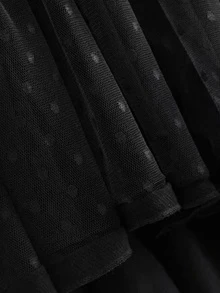 Aveloria Rosie 蕾絲面提花網紗繞脖洋裝 - 黑色 - 查看 5