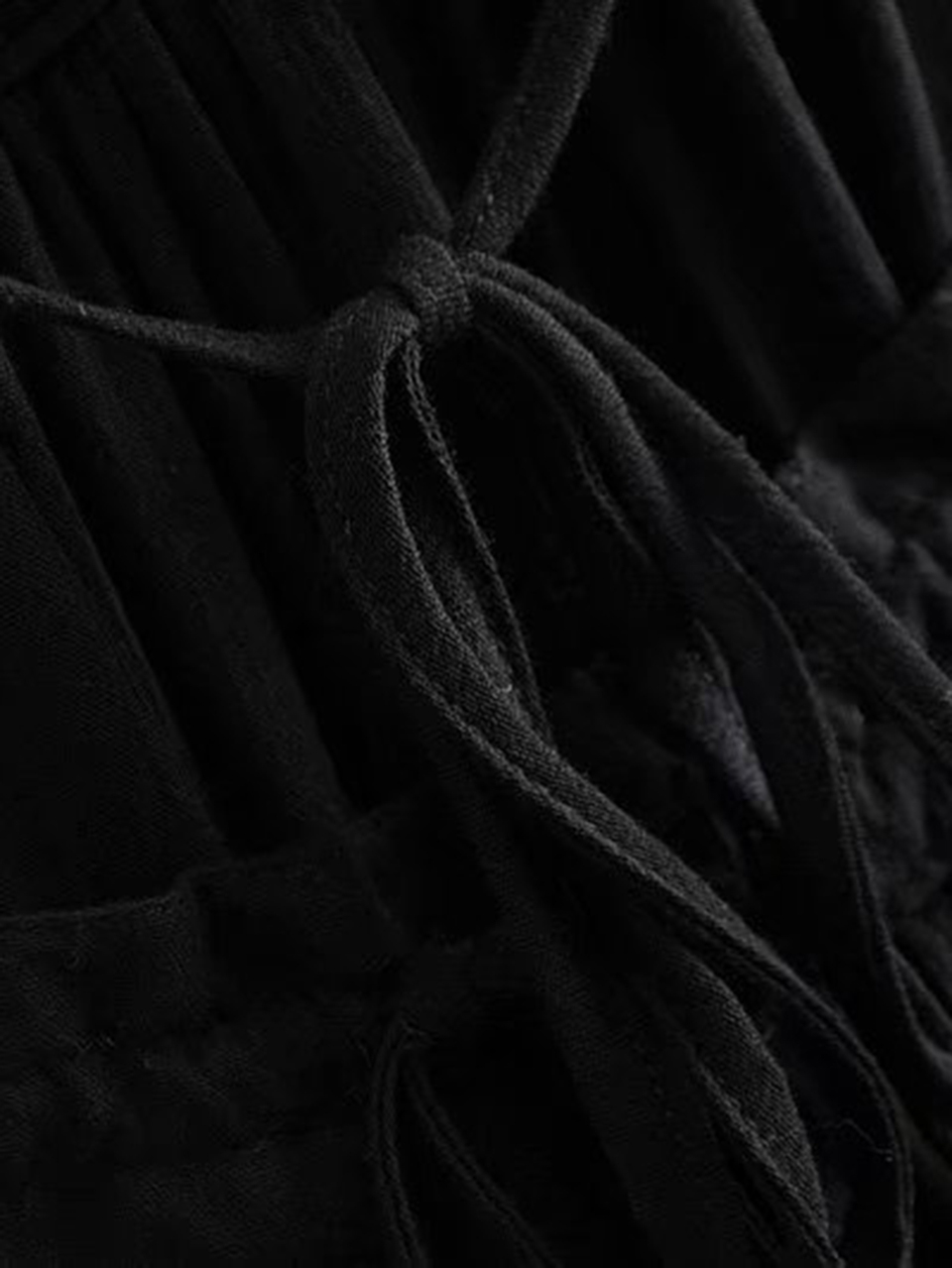 Dobby Mesh Self-Tie Ruffled Halter Dress