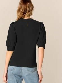 Firerie Puff Sleeve Solid Top