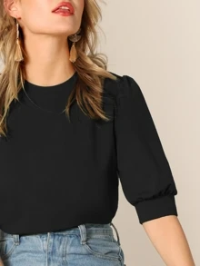 Firerie Puff Sleeve Solid Top