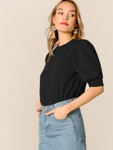 Firerie Puff Sleeve Solid Top