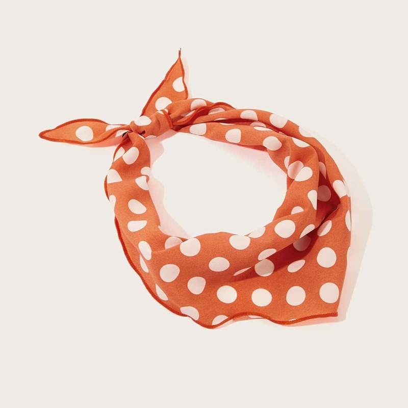 

Polka Dot Triangle Bandana, Orange