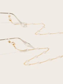 SHEIN VCAY Faux Pearl Rosary Glasses Chain