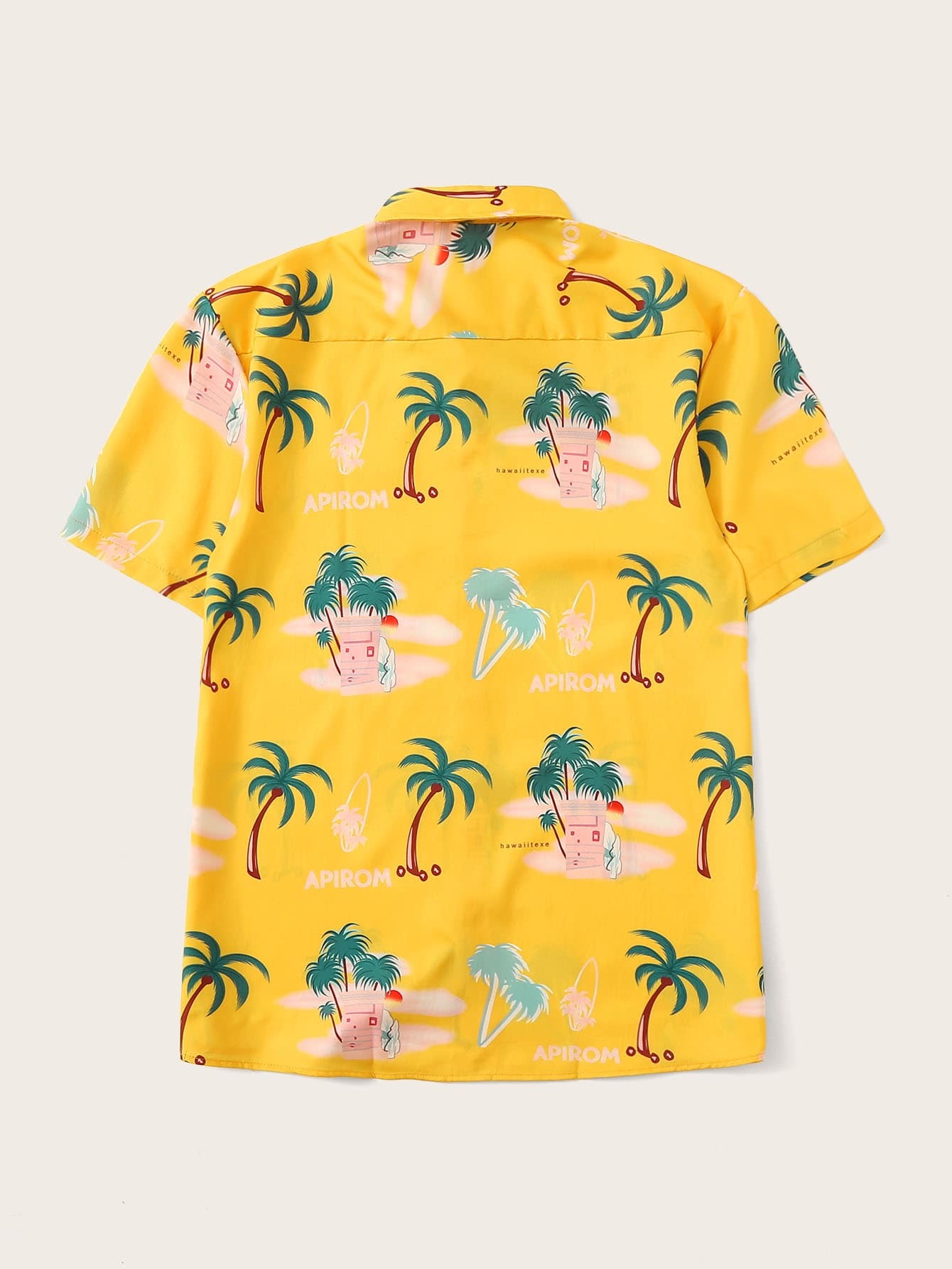 men coconut trees print hawaiian shirt