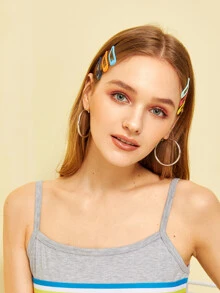 Simple Snap Hairpin 6pairs - Multicolor - View 1