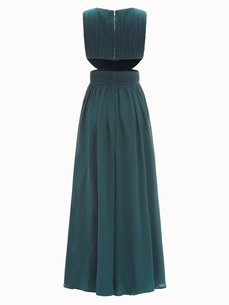 open back ruched top flowy dress