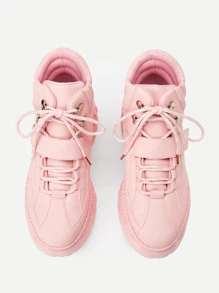 lace up front flatform chunky sole trainers
