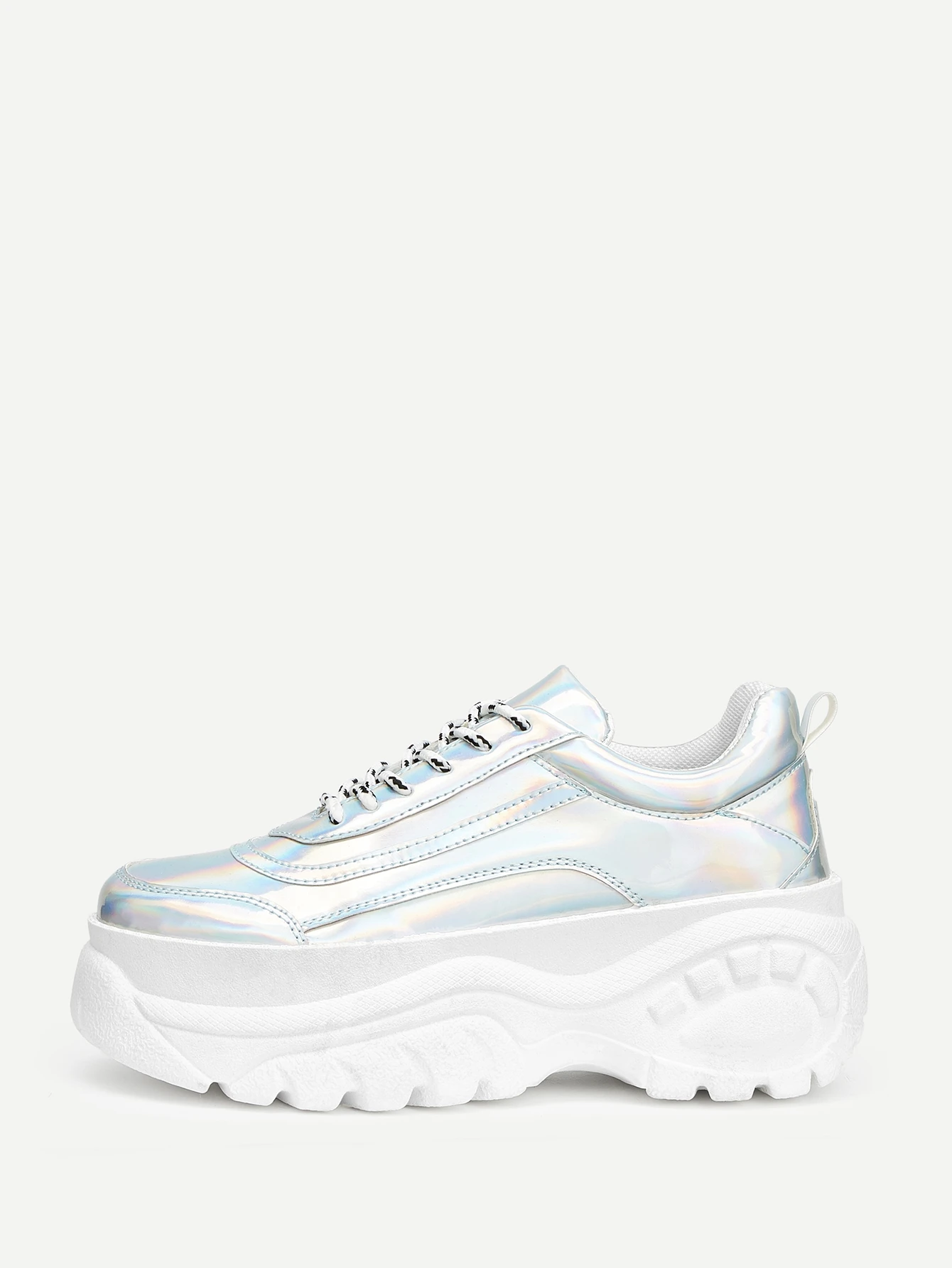 lace up front flatform chunky sole trainers