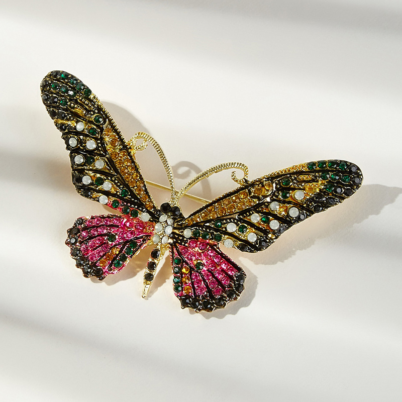

Rhinestone Decor Butterfly Shaped Brooch 1pc, Multicolor