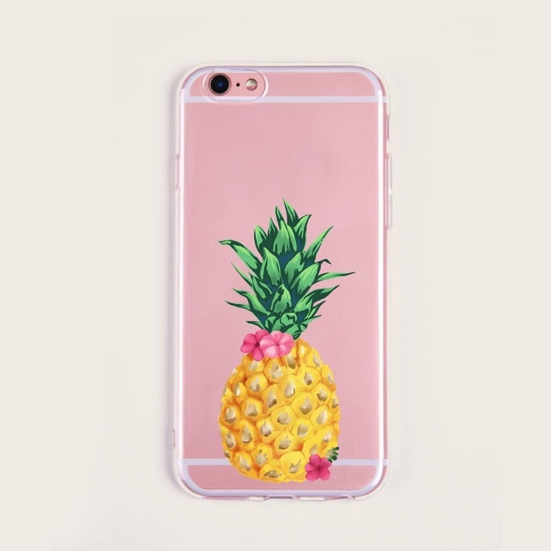 

Pineapple Pattern Transparent iPhone Case, Multicolor