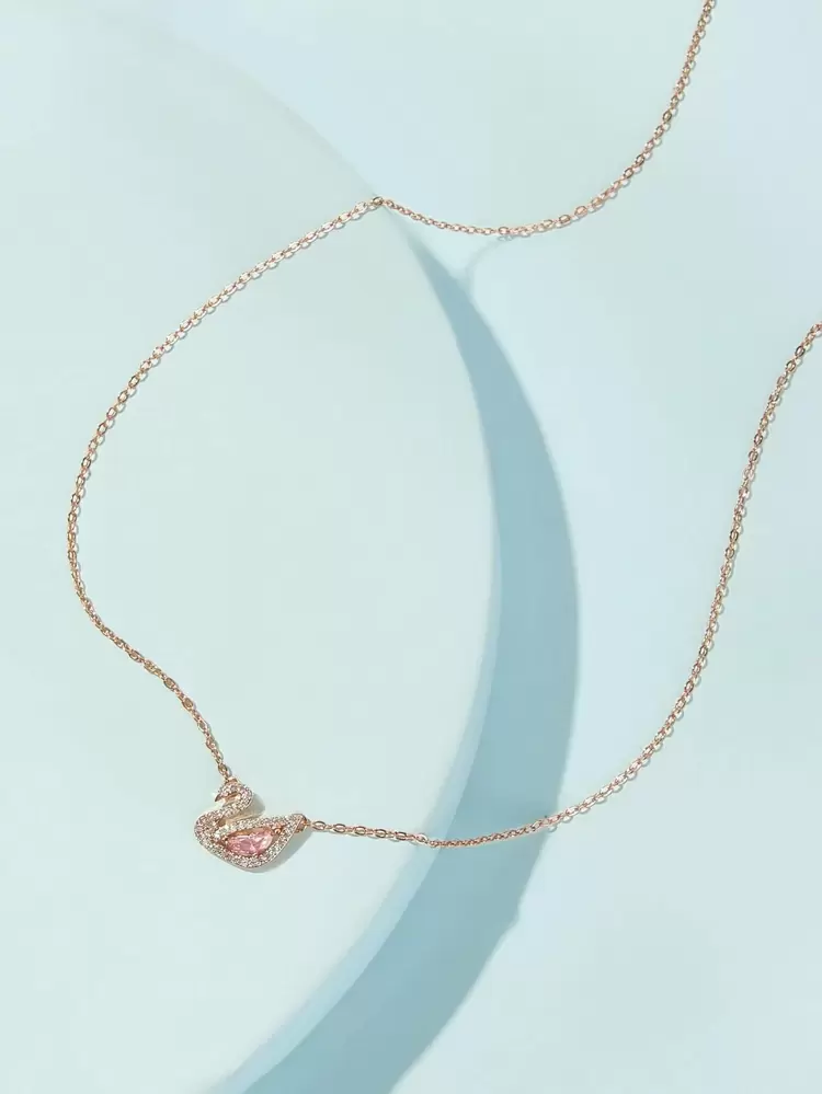 Rhinestone Swan Pendant Chain Necklace 1pc Rhinestone Swan Pendant Chain Necklace 1pc