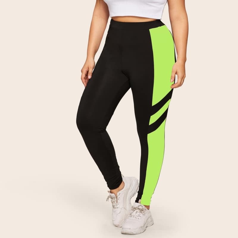

Plus Contrast Panel Pants, Multicolor