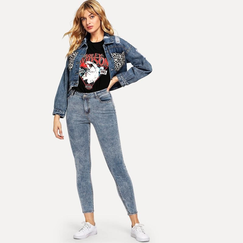 

Crop Skinny Jeans, Blue