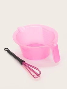 美发沙龙造型工具 2 件套，粉色，包括染发搅拌碗、油漂准备搅拌器、染发 DIY 套装 - 粉色 - 查看 2