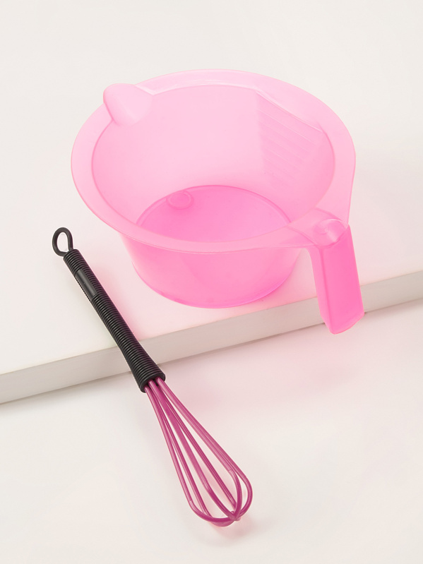 Hair Salon Styling Tools Set Of 2, Pink, Including Hair Color Mixing Bowl, Oil Bleaching