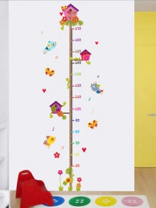 Cartoon Pattern Baby Height Measurement Wall Sticker, Cute Decorative Growth Chart For Home Decor,Stickers,Wall Decal, Vinyl Decal For Home Decorations,Spring Decoration Items Refresh Your Home,Rama Decoration Stickers Gifts Birthday Graduation - Multicolor - View 3