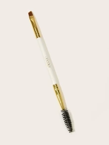 Docolor Duo Eyebrow Brush, 1pc Professional Angled Eye Brow Brush And Spoolie Brush - White - View 2