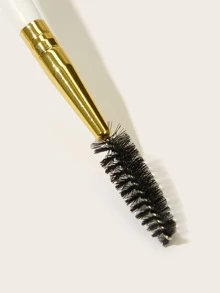 Docolor Duo Eyebrow Brush, 1pc Professional Angled Eye Brow Brush And Spoolie Brush - White - View 3