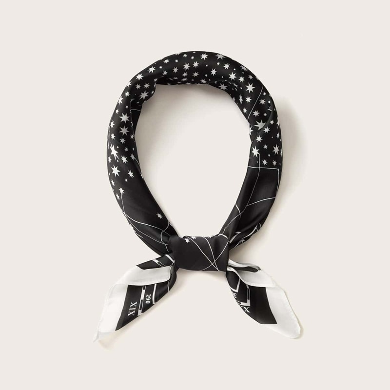 

Starry Sky Pattern Bandana, Black and white