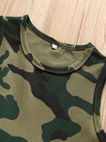 Toddler Girls Contrast Mesh Camo Print Tutu Dress - Multicolor - View 3