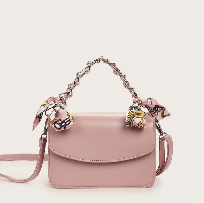 

Twilly Scarf Decor Crossbody Bag, Pink