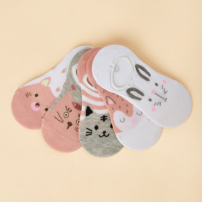 

Cartoon Invisible Sock 5pairs, Multicolor