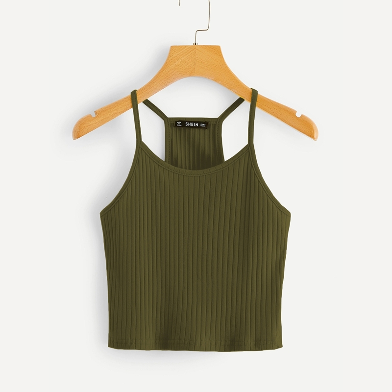 

Rib-knit Cami Top, Army green