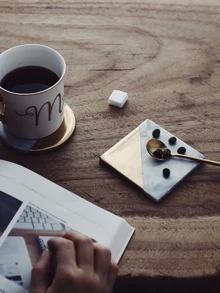 Marble Pattern Print Coaster 1pc - Multicolor - View 3