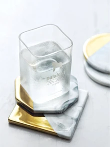 Marble Pattern Print Coaster 1pc - Multicolor - View 6