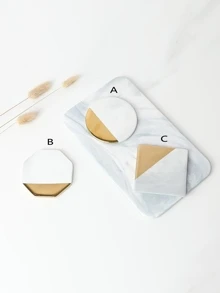 Marble Pattern Print Coaster 1pc - Multicolor - View 5