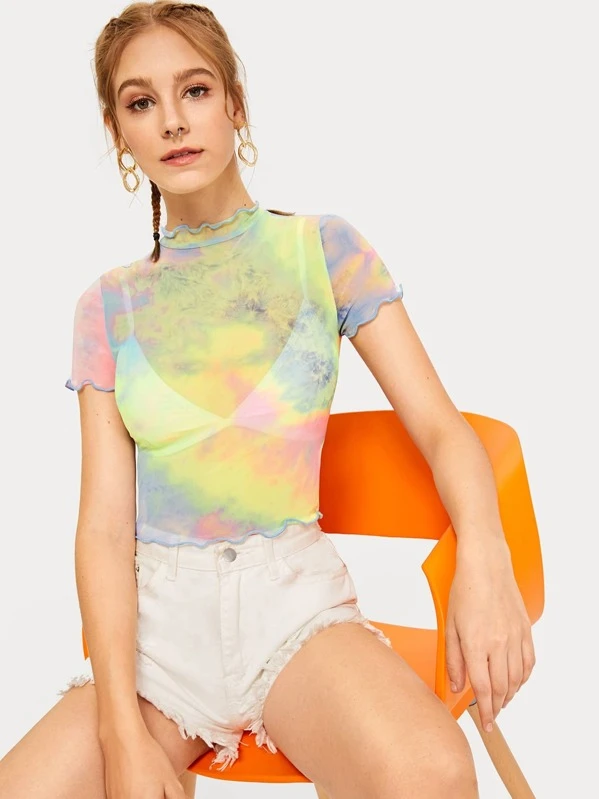 tie dye sheer top