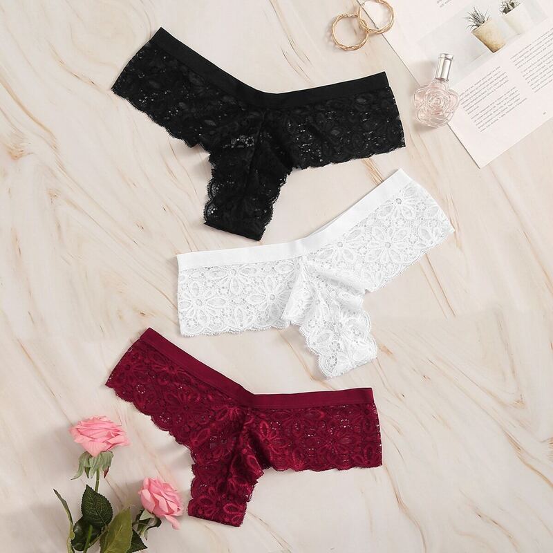 

Floral Lace Panty Set 3pack, Multicolor