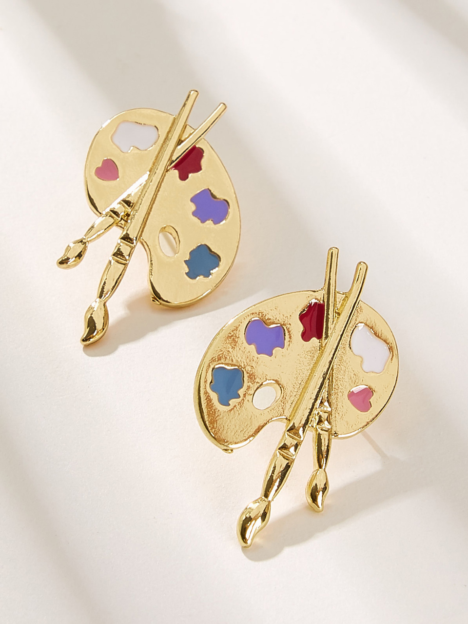 Metal Tray Shaped Stud Earring 1pair