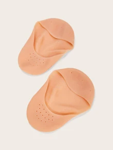 Calcetines de silicona hidratantes para alivio, 1 par de calcetines antideslizantes de silicona suave, almohadilla protectora para pies, protectores antidesgaste de alta elasticidad, herramienta reutilizable para el cuidado de los pies - Albaricoque - Ver 2
